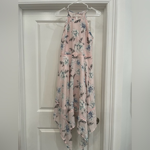 Candies Light Pink Floral Handkerchief Midi Dress - Picture 3 of 15